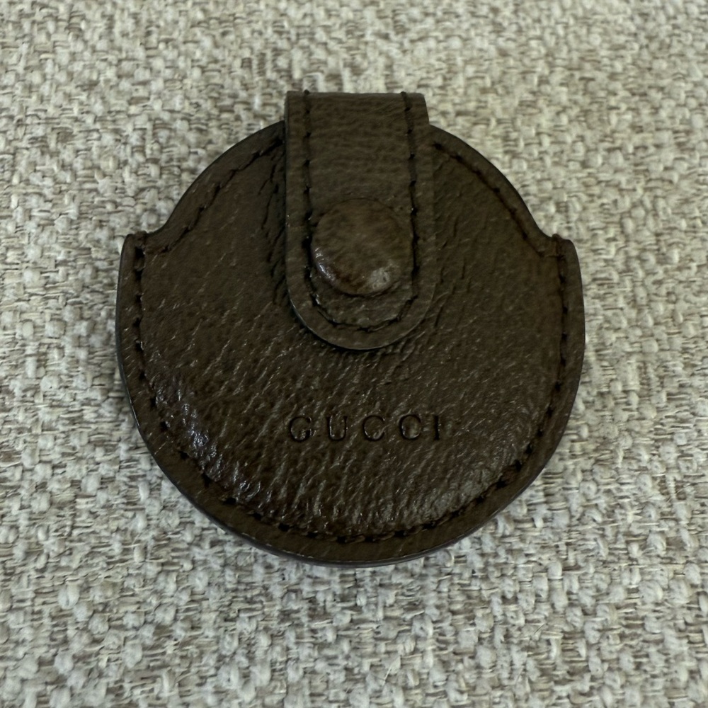 NEW Gucci Brown Leather air tag Pouch